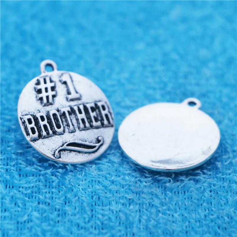 High Quality 10 Pieces/Lot Diameter 25mm Antique Silver Plated Embossed one brother Round Disc Charms Pendants
High Quality 10 Pieces/Lot Diameter 25mm Antique Silver Plated Embossed one brother Round Disc Charms Pendants