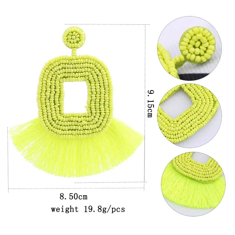 Sehuoran Bohemian Tassel Earrings Drop Handmade Beads Drop Earrings For Women Fashion Jewelry Statement Earrings Wedding EAR
Sehuoran Bohemian Tassel Earrings Drop Handmade Beads Drop Earrings For Women Fashion Jewelry Statement Earrings Wedding EAR