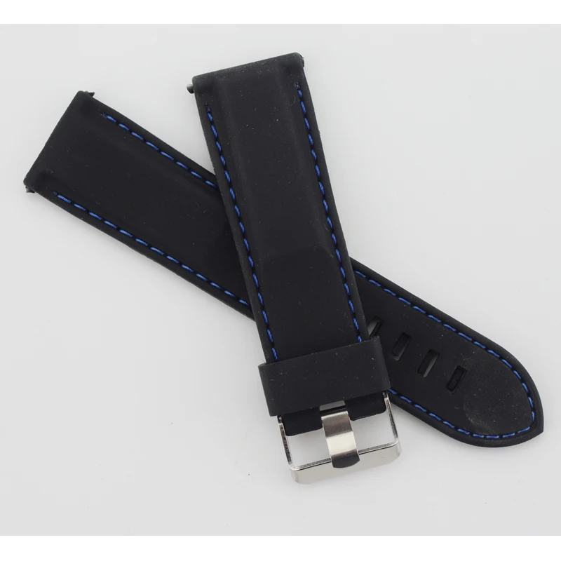 Outdoor Sport 24mm Black Silicone Rubber Watch Strap blue Stitching Band Replacemrnt Pin Buckle watchband
Outdoor Sport 24mm Black Silicone Rubber Watch Strap blue Stitching Band Replacemrnt Pin Buckle watchband