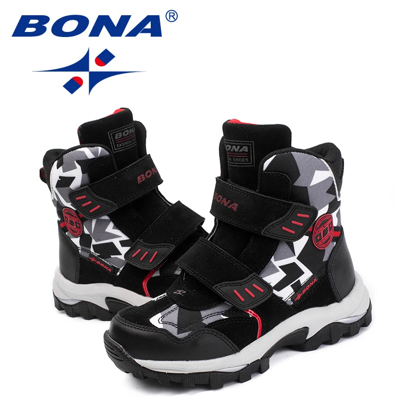 Ботильоны BONA для мальчиков и девочек удобные ботинки с круглым носком на липучке