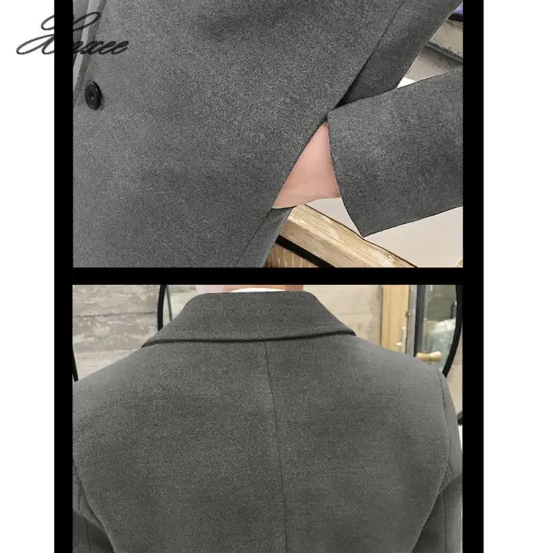 2020 Single Breasted Figuring Overcoat Long Wool Jacket Stylish Outwear Coats
