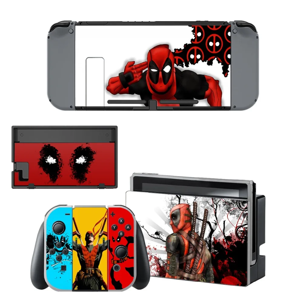 Deadpool Film Decal Vinyl Skin Sticker for Nintendo Switch NS Console + Controller +Stand Holder Protective | Электроника