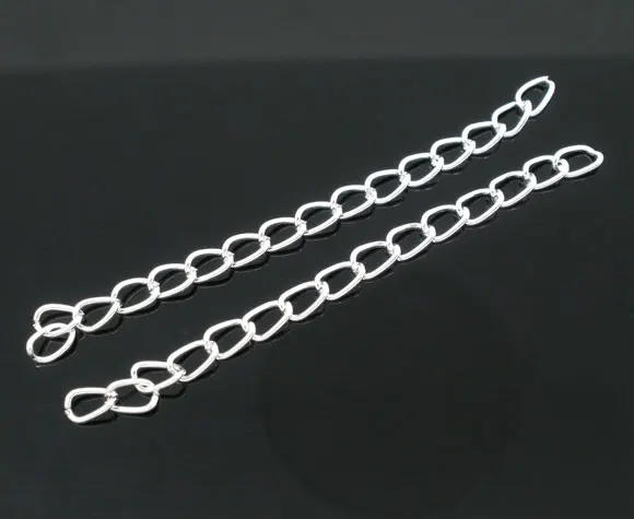Расширительная цепочка DoreenBeads из сплава серебристого цвета 50 мм x 3 (2 дюйма 1/8