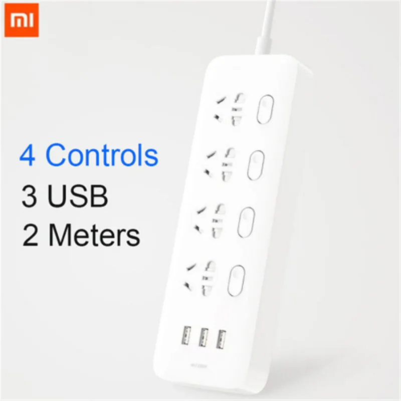 Оригинальный блок питания Xiaomi Mijia 4 розетки отдельных переключателя управления 5
