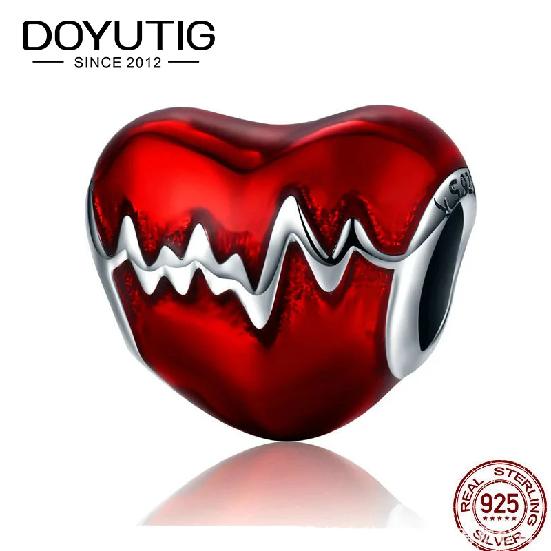 DOYUBO Fashion New 925 Sterling Silver Heart Charm With Red Enamel Electrocardiogram Shape Lovely Silver DIY Bead Jewelry ADD026
DOYUBO Fashion New 925 Sterling Silver Heart Charm With Red Enamel Electrocardiogram Shape Lovely Silver DIY Bead Jewelry ADD026