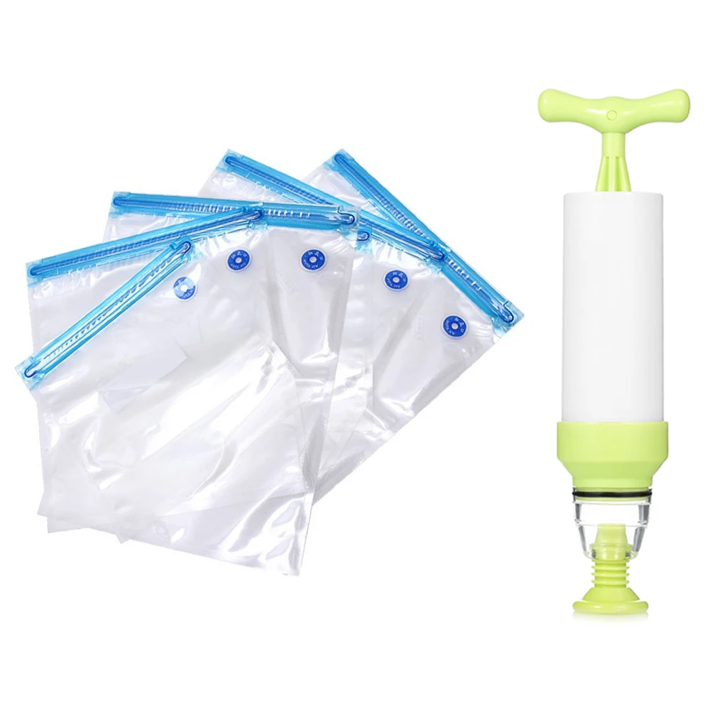 Food Vacuum Sealed Bags 1 Hand Pump,5 vacuum sealed bags Practical for Food Storage & Sous Vide Cooking
Food Vacuum Sealed Bags 1 Hand Pump,5 vacuum sealed bags Practical for Food Storage & Sous Vide Cooking