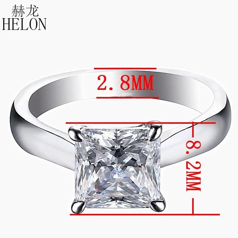 HELON Solid 14K White Gold Princess Cut DEF Color Moissanite 7x7mm 1.8ct carat Engagement Ring Lab Grown Diamond Moissanite Ring
HELON Solid 14K White Gold Princess Cut DEF Color Moissanite 7x7mm 1.8ct carat Engagement Ring Lab Grown Diamond Moissanite Ring