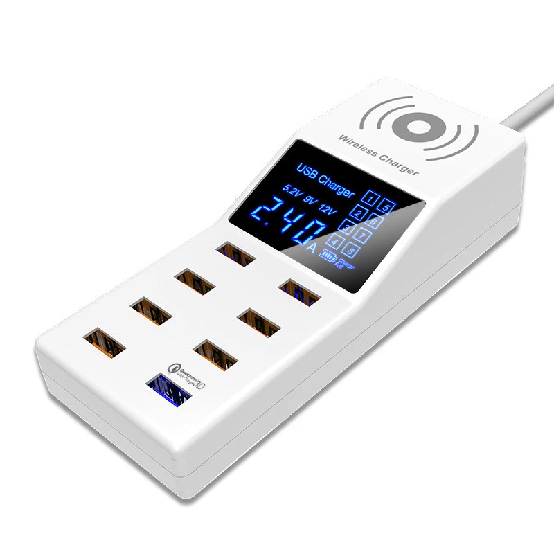 QI Wireless Charger Quick Charge 3.0 Led Display 8-Port Smart USB Charger Power Adapter For Xiaomi Samsung iPhone Fast Charger
QI Wireless Charger Quick Charge 3.0 Led Display 8-Port Smart USB Charger Power Adapter For Xiaomi Samsung iPhone Fast Charger