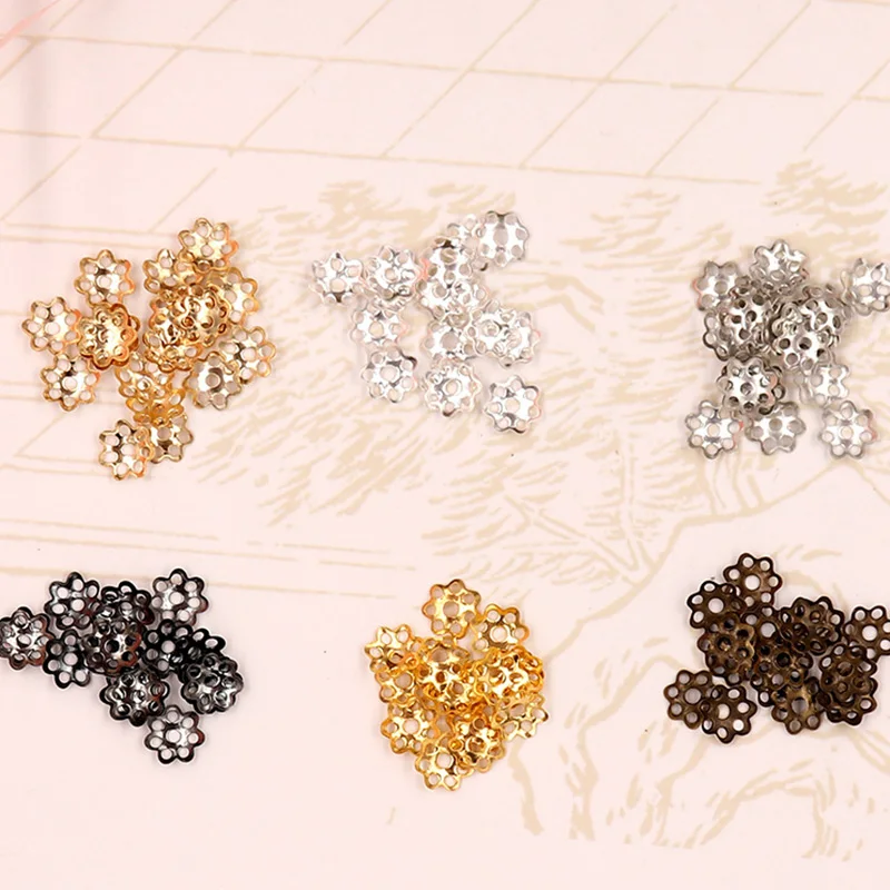 100pcs/lot Size 6 8 mm Jewelry Findings Flower Spacer Bead Caps Beads DIY Accessories for Necklace Bracelet Earrings Making
100pcs/lot Size 6 8 mm Jewelry Findings Flower Spacer Bead Caps Beads DIY Accessories for Necklace Bracelet Earrings Making