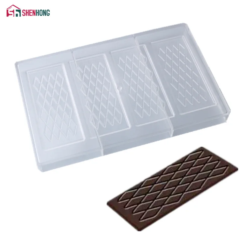 SHENHONG Rhombic Pattern Polycarbonate Chocolate Mold Chocolate Mould PC Fancy Bars Baking Molds Candy Mould
SHENHONG Rhombic Pattern Polycarbonate Chocolate Mold Chocolate Mould PC Fancy Bars Baking Molds Candy Mould