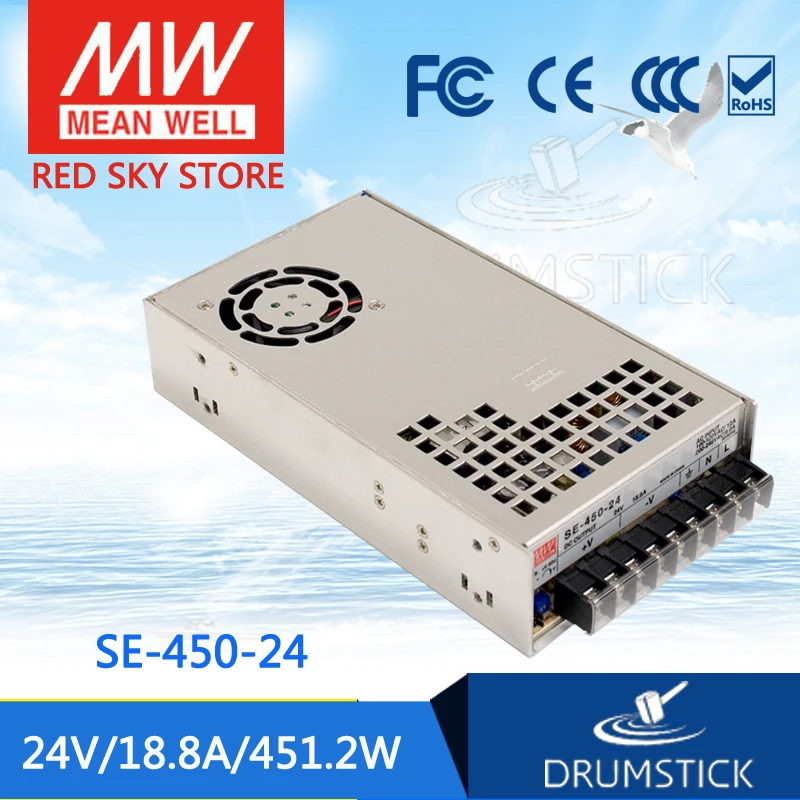Smoothly MEAN WELL SE-450-24 24V 18.8A meanwell SE-450 451.2W Single Output Power Supply
Smoothly MEAN WELL SE-450-24 24V 18.8A meanwell SE-450 451.2W Single Output Power Supply