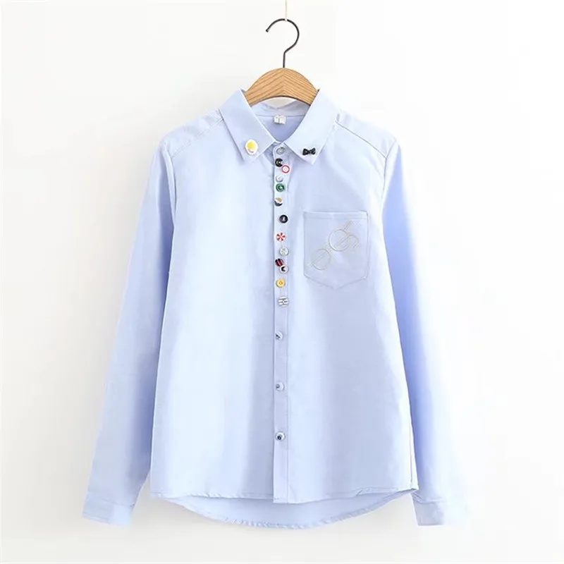 2019 Blouses Women Blue White Casual Style Tops Female Cotton Long Sleeve Spring Autumn Women Blusas RE2270
2019 Blouses Women Blue White Casual Style Tops Female Cotton Long Sleeve Spring Autumn Women Blusas RE2270