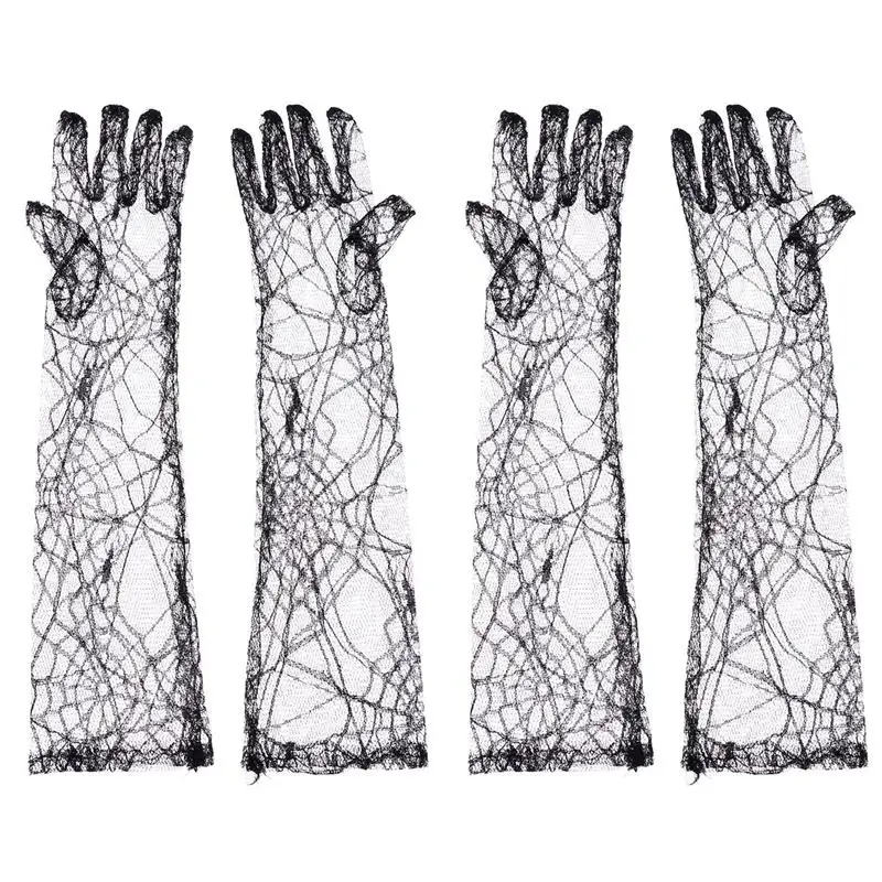 Фото Перчатки длинные женские кружевные для вечеринок 2 - купить