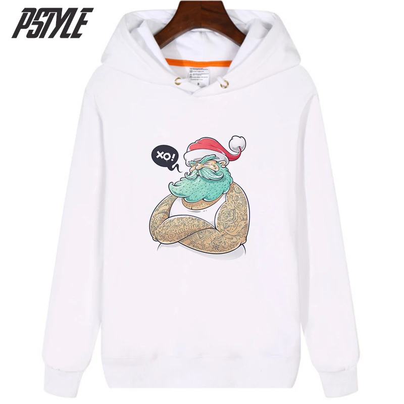 Белая толстовка pstyle с капюшоном для мужчин и женщин Рождественская Толстовка