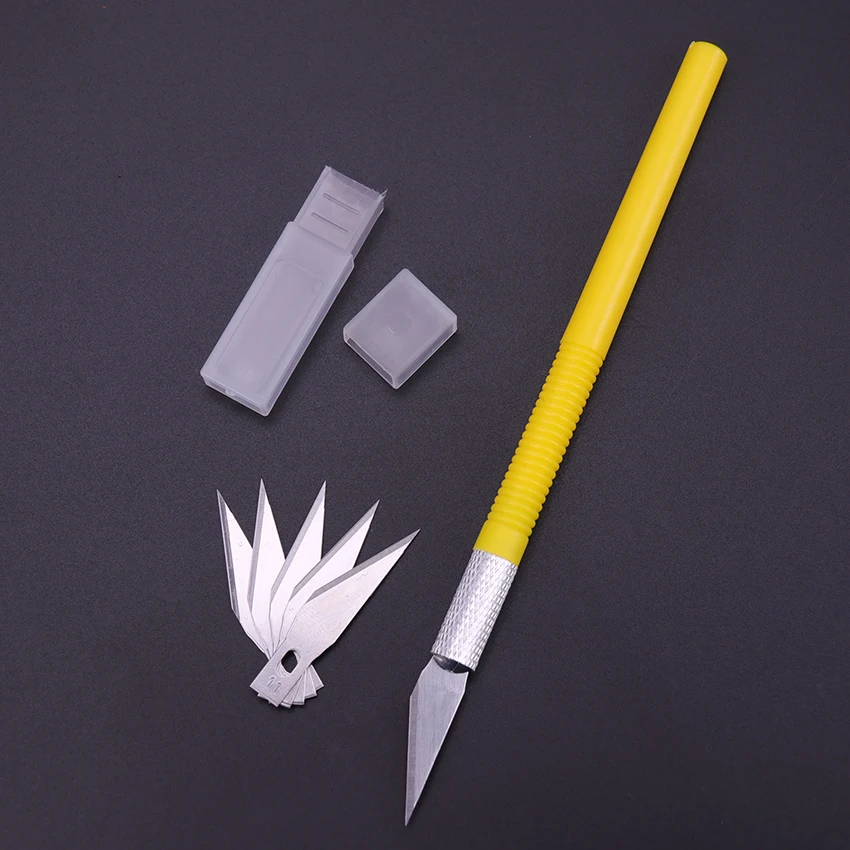 6 лезвий пластиковая ручка искусственный нож резак для дерева и бумаги