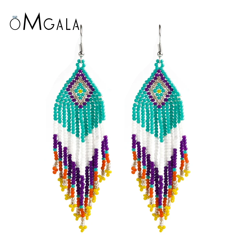 OMGALA Ethnic Bohemia High Quality Handwoven Beaded Tassel Earrings Boho Style Women Jewelry Drop Big Earrings Multicolor Bijoux
OMGALA Ethnic Bohemia High Quality Handwoven Beaded Tassel Earrings Boho Style Women Jewelry Drop Big Earrings Multicolor Bijoux