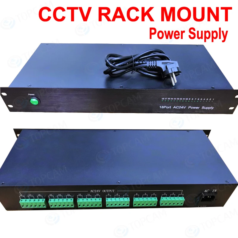 18 каналов Питание Вход AC110 / 220V Выход AC24V 20A 24V CCTV крепление блока питания (подходит
