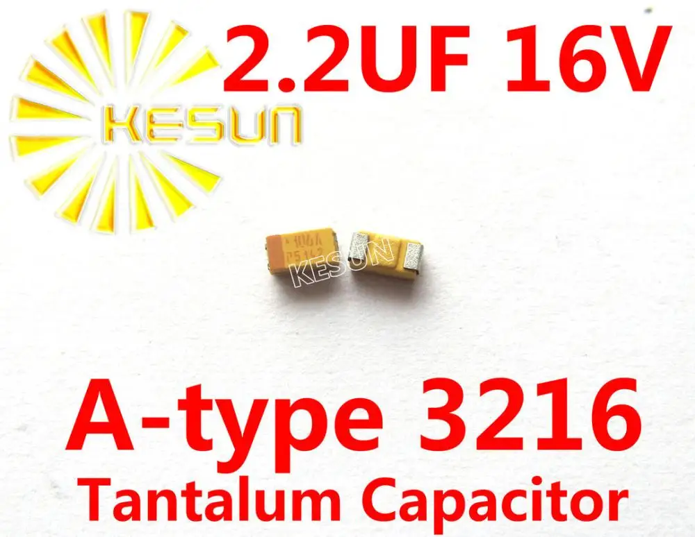 2,2 мкФ 16V тип A 1206 3216 225C SMD Танталовый конденсатор коннектор TAJA225K016RNJ x500PCS
2,2 мкФ 16V тип A 1206 3216 225C SMD Танталовый конденсатор коннектор TAJA225K016RNJ x500PCS