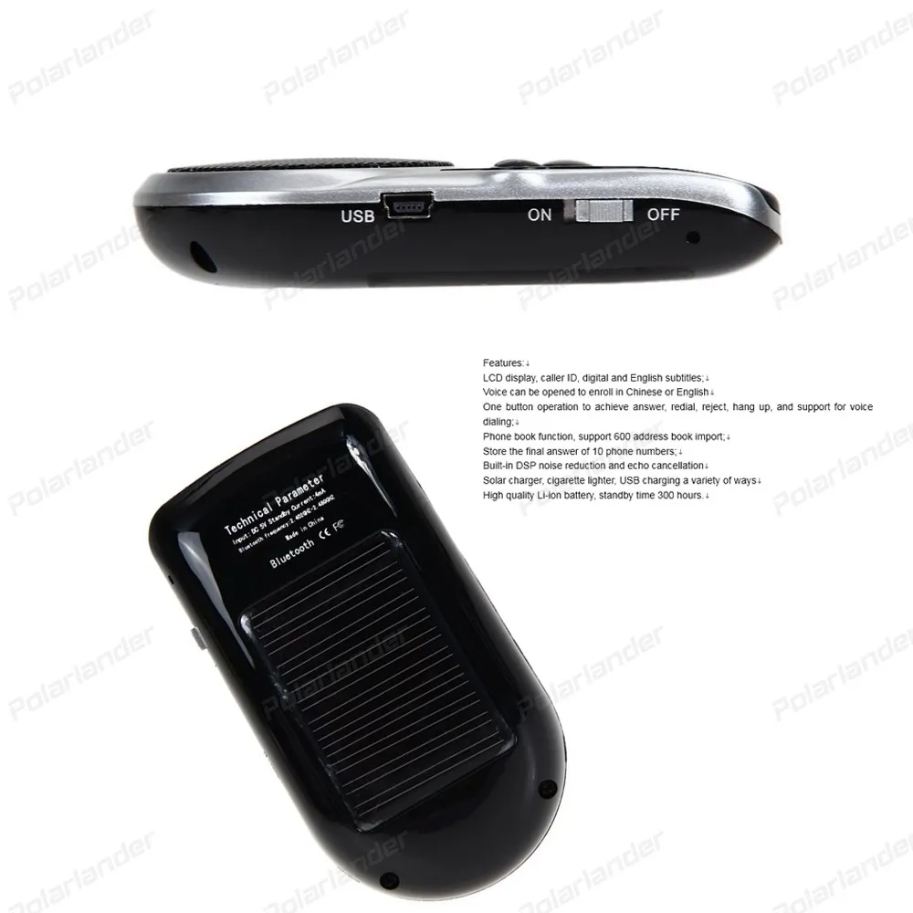 Handsfree Bluetooth car ABS sun visor For Smartphones with car charger MP3 Music Player black
Handsfree Bluetooth car ABS sun visor For Smartphones with car charger MP3 Music Player black