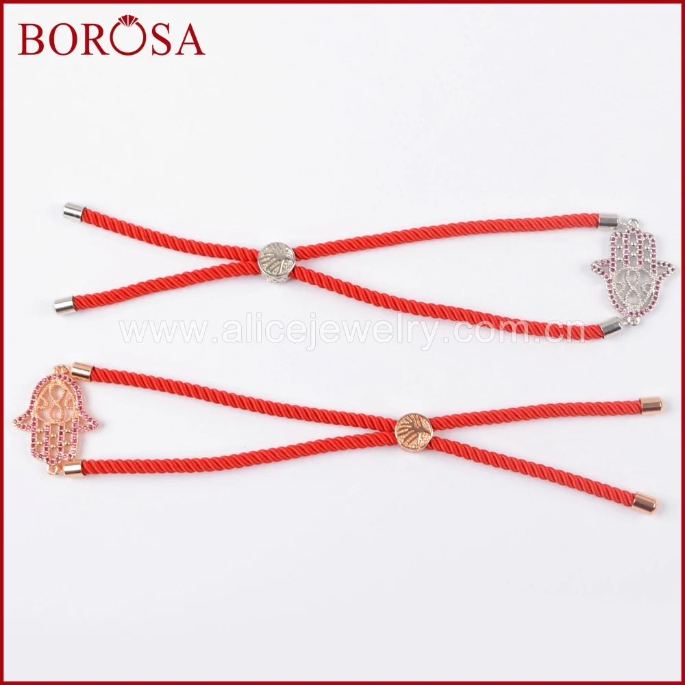 BOROSA Purple CZ Stone Pave Mixed Hamsa Hand Connector Adjustable Rope Chain Charm Bracelets Fashion Jewelry for Women WX626
BOROSA Purple CZ Stone Pave Mixed Hamsa Hand Connector Adjustable Rope Chain Charm Bracelets Fashion Jewelry for Women WX626