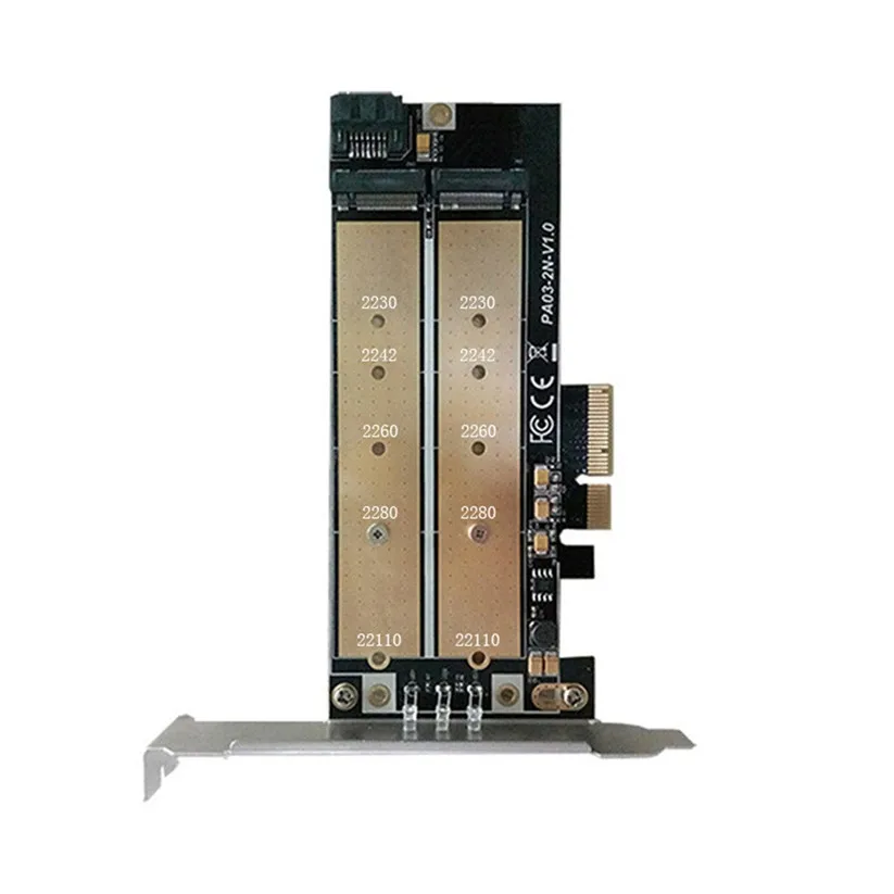 Mosunx Настольный двойной порт NGFF M.2 B + M ключ SSD для PCI Express E 4X адаптер карта YE1.17 Прямая