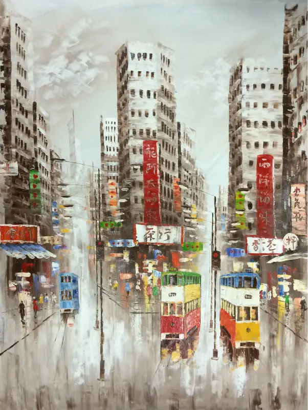 Hand Painted Canvas Knife Oil Painting Abstract HongKong Trams Street Canvas Painting Wall Art Picture Painting for Living ROOM
Hand Painted Canvas Knife Oil Painting Abstract HongKong Trams Street Canvas Painting Wall Art Picture Painting for Living ROOM