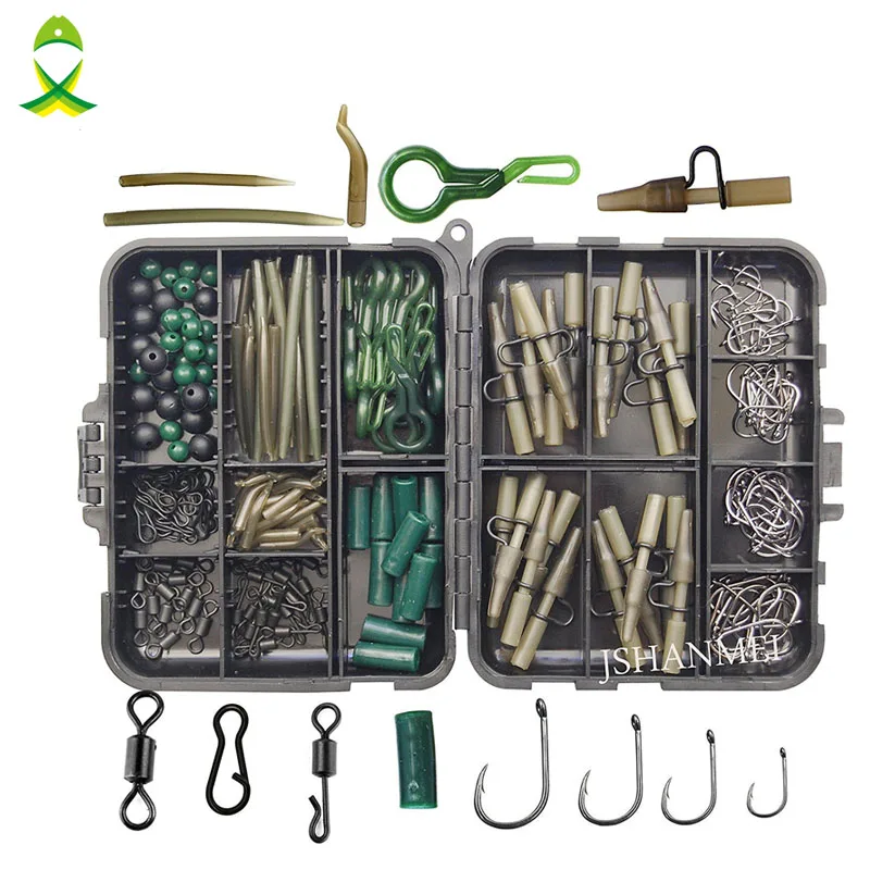JSM 160pcs/lot Carp Fishing Tackle Kit Box Lead Clips/Beads/Hooks/Tubes/Swivels Baiting Terminal Rigs Carp fishing Tackle Box
JSM 160pcs/lot Carp Fishing Tackle Kit Box Lead Clips/Beads/Hooks/Tubes/Swivels Baiting Terminal Rigs Carp fishing Tackle Box