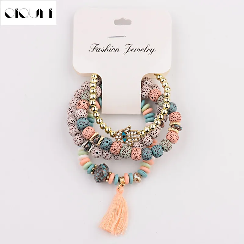 OIQUEI Vintage 4Pcs/Lot Women Bracelets Set Bohemia Charm CZ Hand Natural Stone Beads Tassel Pendents Bracelets Pour Les Femmes
OIQUEI Vintage 4Pcs/Lot Women Bracelets Set Bohemia Charm CZ Hand Natural Stone Beads Tassel Pendents Bracelets Pour Les Femmes