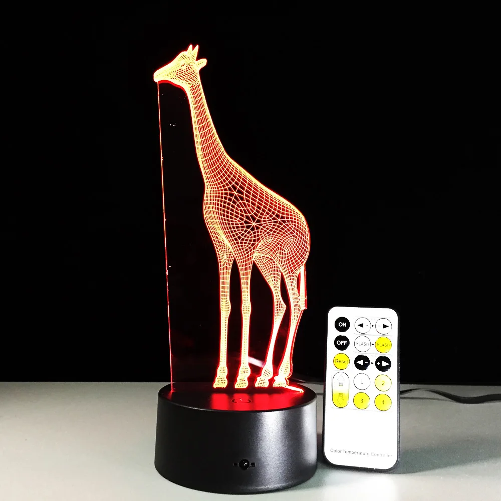Giraffe 3D LED Lamp Remote and Touch Switch Visual Led Night Lights For Kids USB Table Lampara Besides Lamp Baby Sleeping Night
Giraffe 3D LED Lamp Remote and Touch Switch Visual Led Night Lights For Kids USB Table Lampara Besides Lamp Baby Sleeping Night