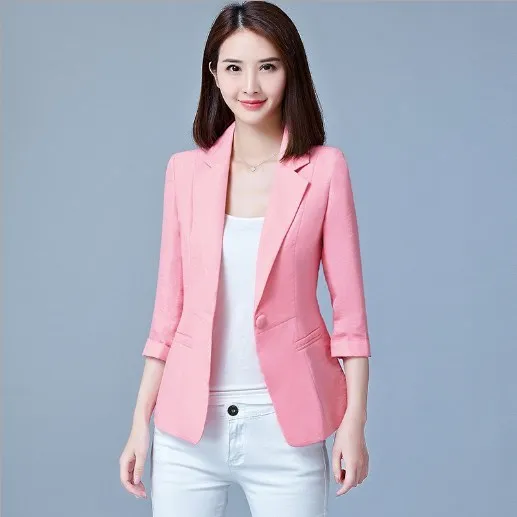 Ladies Spring Autumn Short Blazers Jacket Plus Size Office Wear Blazer Women 3/4 Sleeve Blazer Casual Mujer Pink Black White 5XL
Ladies Spring Autumn Short Blazers Jacket Plus Size Office Wear Blazer Women 3/4 Sleeve Blazer Casual Mujer Pink Black White 5XL
