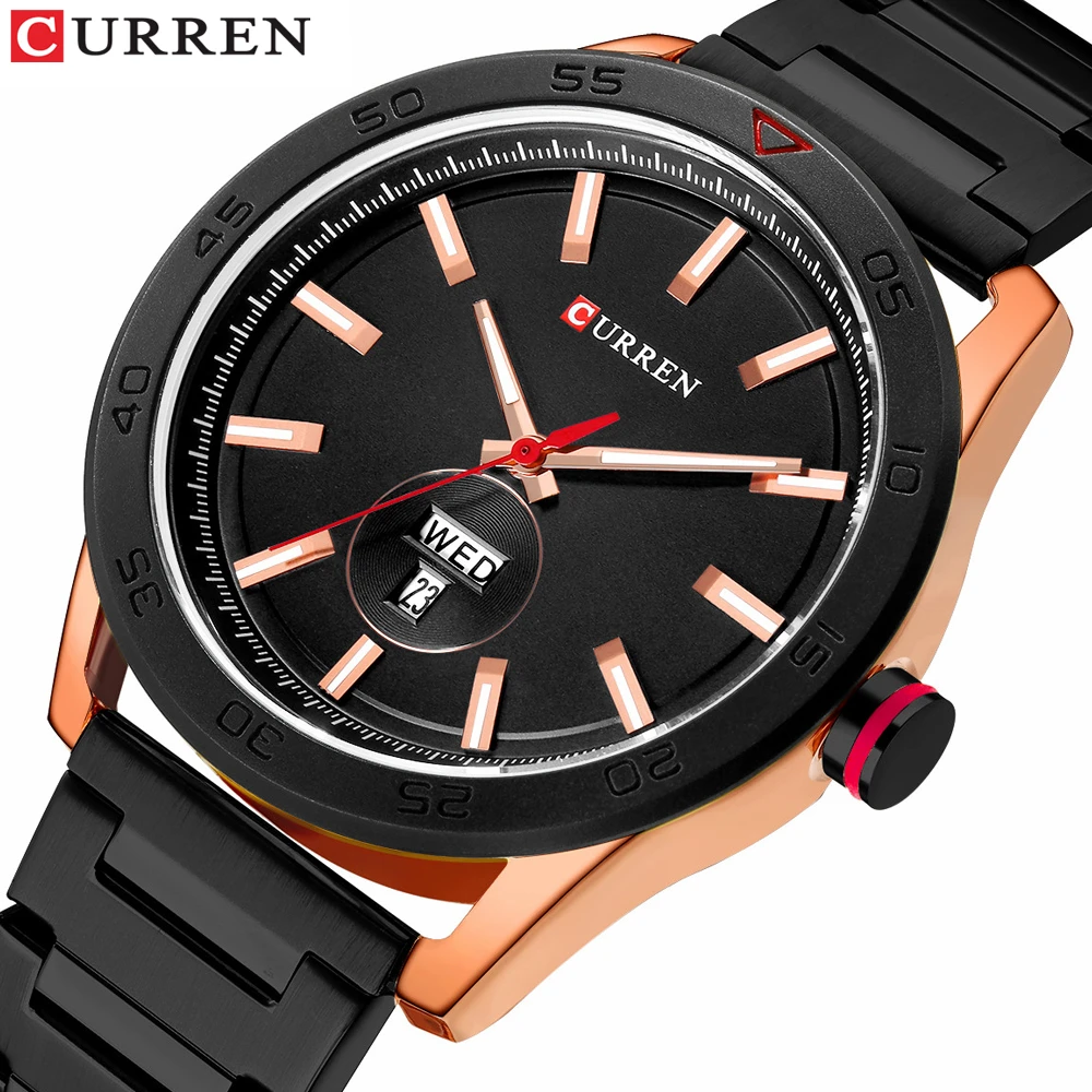 CURRREN New Men Watch Classic Business Stainless Steel Strap Men Quartz Watch Fashion Date and Week Display Clock Gifts for Men
CURRREN New Men Watch Classic Business Stainless Steel Strap Men Quartz Watch Fashion Date and Week Display Clock Gifts for Men