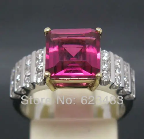 Solid 14K White Gold Natural Pink Tourmaline Engagement Diamonds Wedding Ring
Solid 14K White Gold Natural Pink Tourmaline Engagement Diamonds Wedding Ring