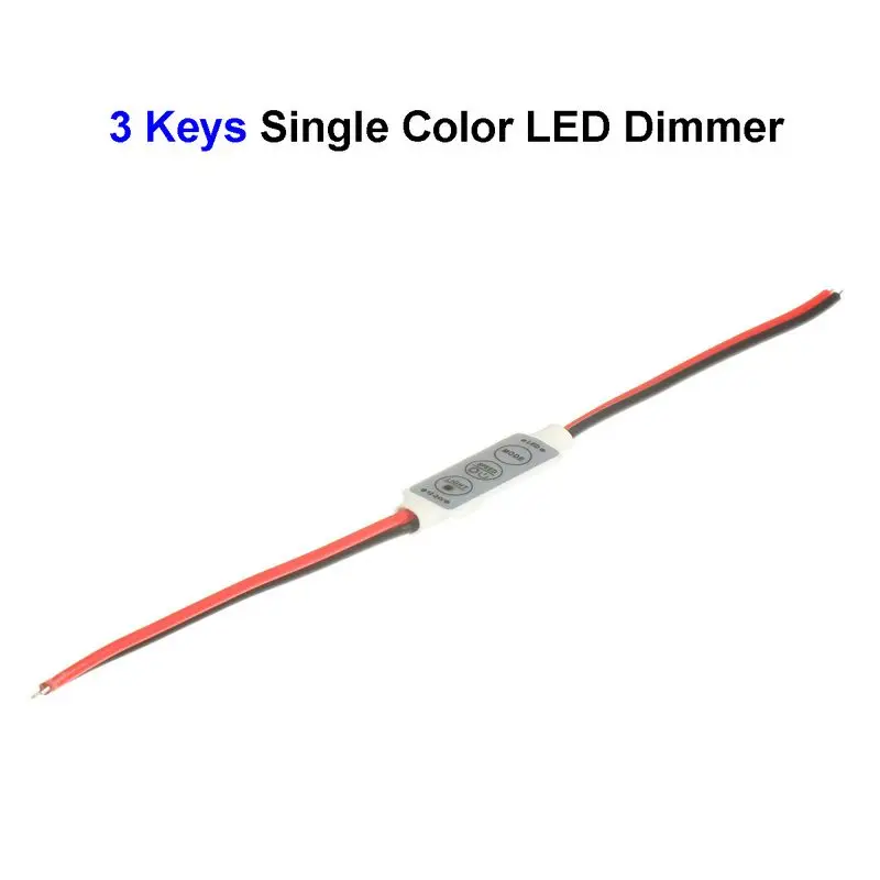 

100pcs DC12-24V 3Keys Mini Single Color LED Dimmer Controller For SMD 5050 3528 5730 5630 Single Color LED Strip Light