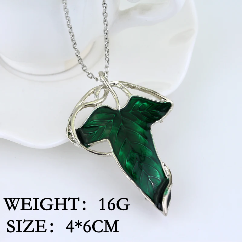 Dongsheng Elf зеленое эмалевое ожерелье с подвеской в виде листа модное Arwen Evenstar Elves Aragorn