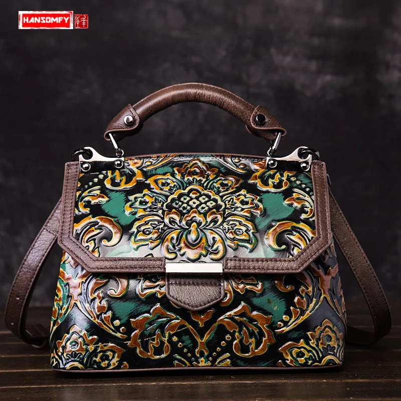 HANSOMFY Women's Handbags Genuine Leather Fashion Trend Female Shoulder Bags Retro Embossed Hand-painted Messenger Bag
HANSOMFY Women's Handbags Genuine Leather Fashion Trend Female Shoulder Bags Retro Embossed Hand-painted Messenger Bag