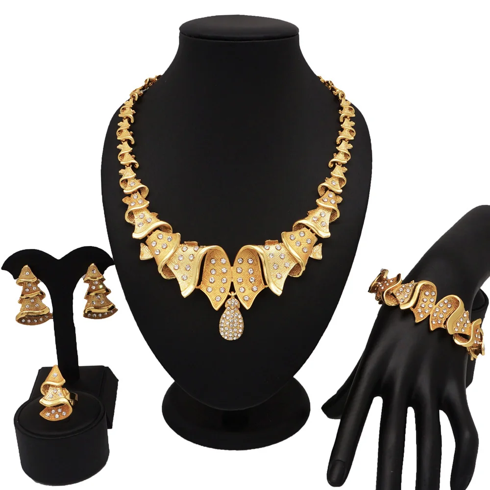 Gold Color Jewelry sets wedding jewelry sets african necklace sets high quality jewelry gift women necklace bracelet
Gold Color Jewelry sets wedding jewelry sets african necklace sets high quality jewelry gift women necklace bracelet