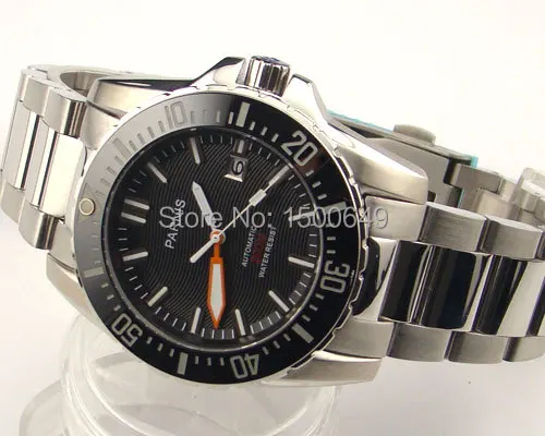 Parnis43mm black dial Sapphire glass waterproof 20ATM automatic Ceramic Bezel sapphire glass Deployment Buckle men Watch 992
Parnis43mm black dial Sapphire glass waterproof 20ATM automatic Ceramic Bezel sapphire glass Deployment Buckle men Watch 992