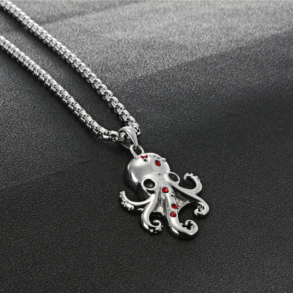 Silver Color Stainless Steel Cute Octopus CZ Crystal Necklace Pendant Gifts 
Silver Color Stainless Steel Cute Octopus CZ Crystal Necklace Pendant Gifts