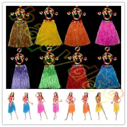 60CM 6PCS/set Plastic Fibers Women Grass Skirts Hawaiian Hula Skirt set cheerleaders costumes Ladies Dress Up
60CM 6PCS/set Plastic Fibers Women Grass Skirts Hawaiian Hula Skirt set cheerleaders costumes Ladies Dress Up