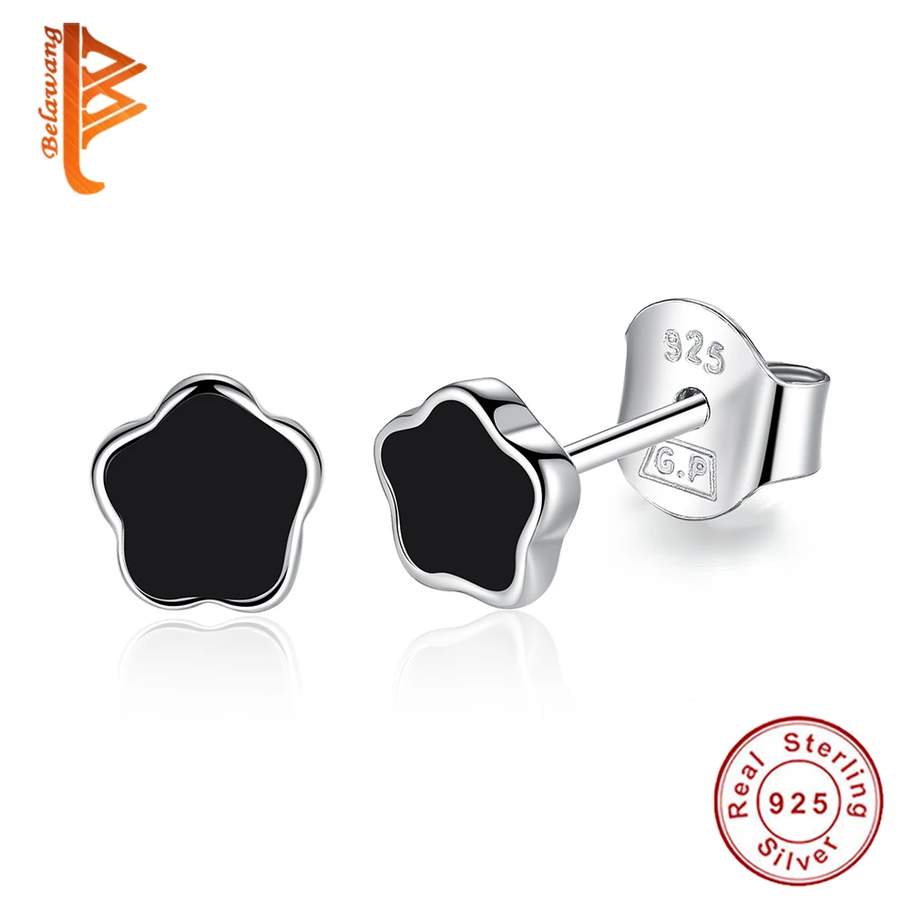 BELAWANG Vintage 100% 925 Sterling Silver Stud Earrings Black Enamel Five-pointed Star Earrings for Women Fashion Jewelry Gift
BELAWANG Vintage 100% 925 Sterling Silver Stud Earrings Black Enamel Five-pointed Star Earrings for Women Fashion Jewelry Gift