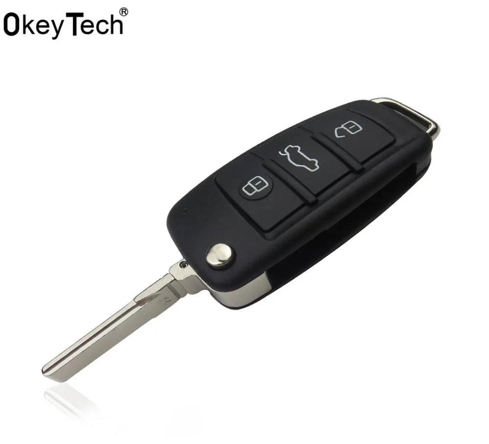 OkeyTech 3-кнопочный флип-чехол для автомобильного ключа с дистанционным управлением, чехол для Audi Q7 A3 A4 A6 A6L A8 TT
OkeyTech 3-кнопочный флип-чехол для автомобильного ключа с дистанционным управлением, чехол для Audi Q7 A3 A4 A6 A6L A8 TT
