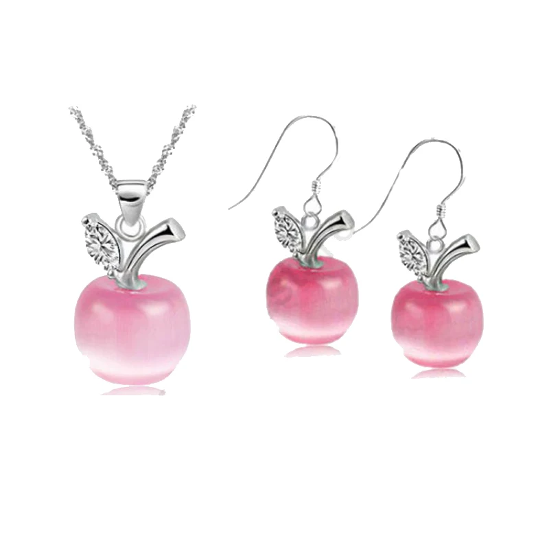 Fast Free Shipping Genuine Pure S925 Sterling Silver Red Apple Cat'S Eye Stone CZ Necklace Pendant Earrings Jewelry Sets
Fast Free Shipping Genuine Pure S925 Sterling Silver Red Apple Cat'S Eye Stone CZ Necklace Pendant Earrings Jewelry Sets