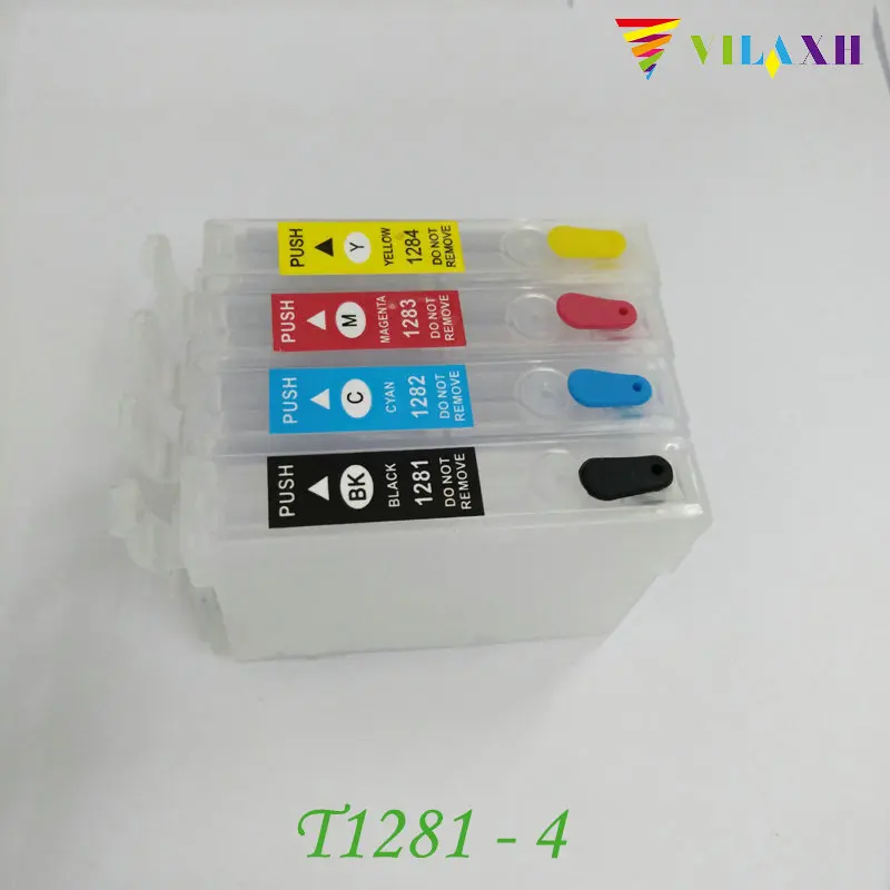 vilaxh T1281 Refillable Ink cartridge For Epson T1281 - T1284 Stylus S22 SX125 SX130 SX230 SX235W SX420W SX425W SX435W Printer
vilaxh T1281 Refillable Ink cartridge For Epson T1281 - T1284 Stylus S22 SX125 SX130 SX230 SX235W SX420W SX425W SX435W Printer