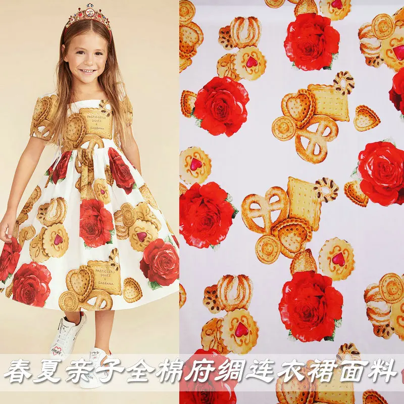 Parent-child children's dresses natural cotton cookies rose printed fabric handmade shirts cotton fabrics new hot sales
Parent-child children's dresses natural cotton cookies rose printed fabric handmade shirts cotton fabrics new hot sales