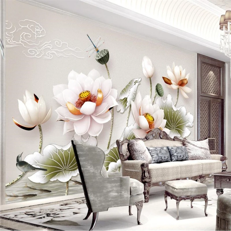 beibehang Custom 3d wall paper murals living room bedroom relief lotus vintage watercolor lotus leaf wallpaper home decor
beibehang Custom 3d wall paper murals living room bedroom relief lotus vintage watercolor lotus leaf wallpaper home decor