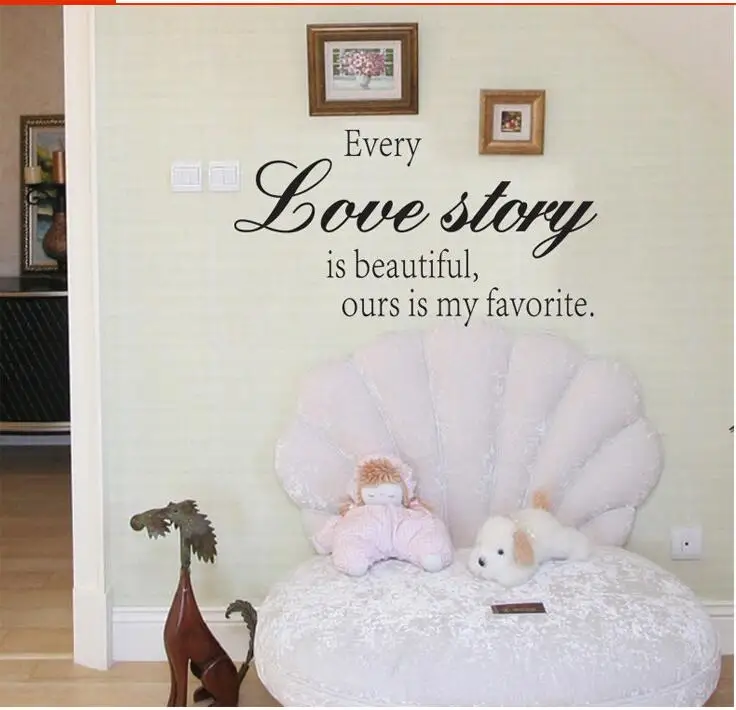 

"Every love story is beautiful ours is my favorite" DIY Waterproof Removable Wall Stickers Wall Art Decal Mural Decal DF5301