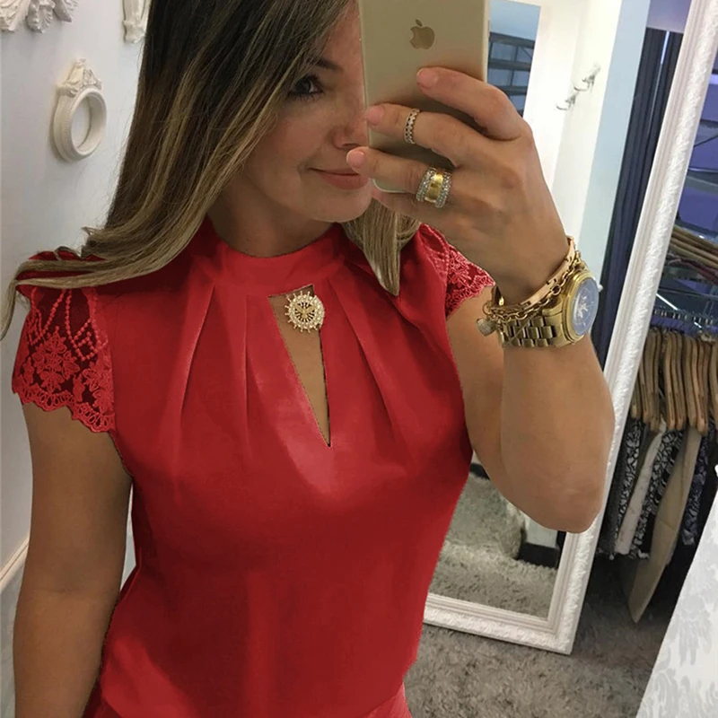 White Blouse Office Lady Shirt 2022 Summer Women Fashion Lace Patchwork Short Sleeve Shirts Casual Cotton Women Tops
White Blouse Office Lady Shirt 2022 Summer Women Fashion Lace Patchwork Short Sleeve Shirts Casual Cotton Women Tops