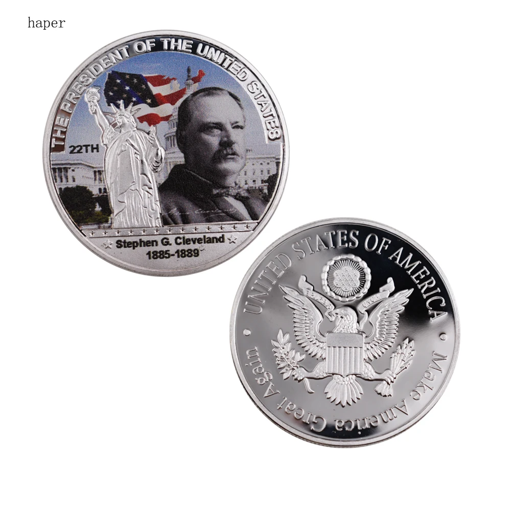 Business Souvenir Gifts US 22th President Commemorative Coin 999.9 Silver Plated Metal Coin Art Ornament
Business Souvenir Gifts US 22th President Commemorative Coin 999.9 Silver Plated Metal Coin Art Ornament