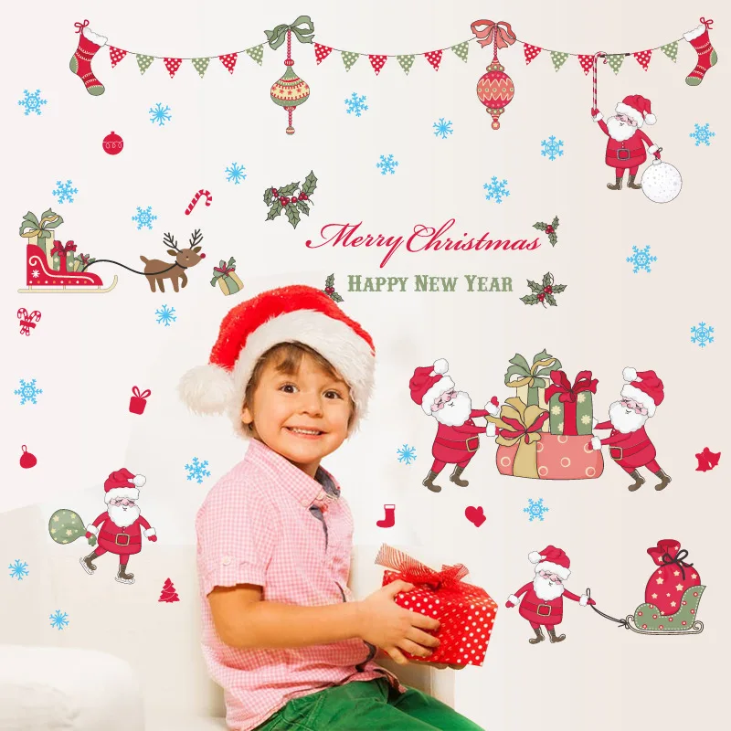 Merry Christmas wall sticker PVC Material DIY Christmas gift pendant wall decals For Children's room bedroom wall decor sticker
Merry Christmas wall sticker PVC Material DIY Christmas gift pendant wall decals For Children's room bedroom wall decor sticker