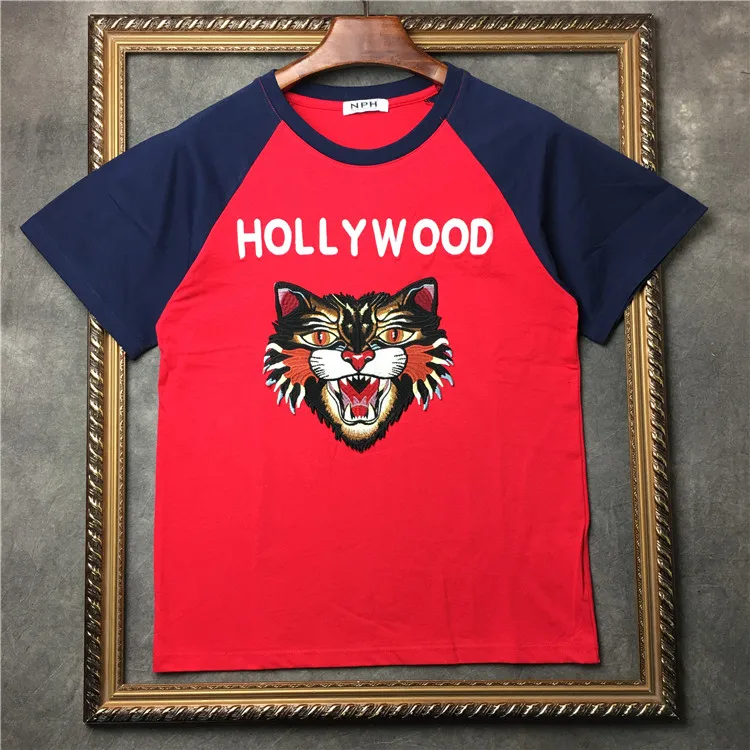 New Novelty 2019 Men Embroidery Leopard Hollywood T Shirts T-Shirt Hip Hop Skateboard Street Cotton T-Shirts Tee Top kenye #F13
New Novelty 2019 Men Embroidery Leopard Hollywood T Shirts T-Shirt Hip Hop Skateboard Street Cotton T-Shirts Tee Top kenye #F13